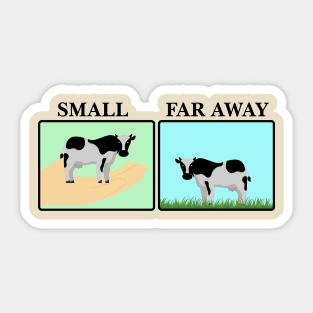 Small and Far Away Cows Sticker